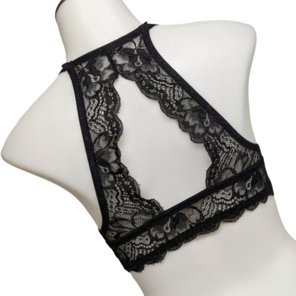 ??George Bralette  34 A Lace Back Underwire Padded Open Back Peephole Bra 34A